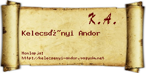 Kelecsényi Andor névjegykártya