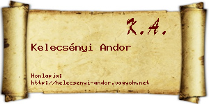 Kelecsényi Andor névjegykártya