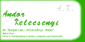 andor kelecsenyi business card