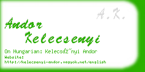 andor kelecsenyi business card